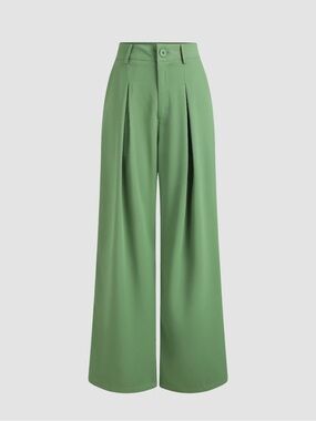 Cider Wide Leg Trousers in green